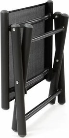 Kerti szék összecsukható GARTH + lábtartó - fekete