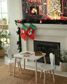 Gyerekasztal székekkel Bunny Two Chair Set - White