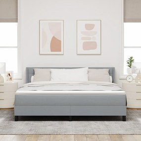 Boxspring Ágy Matraccal, Világosszürke, 180 x 200 cm, Szövet