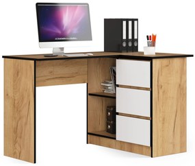 Sarok PC asztal Bodhi (tölgy craft + fehér) (J). Akció -14%. 1070967