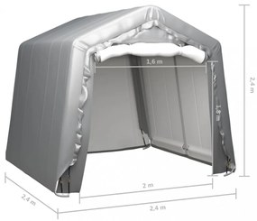 szürke acél tároló sátor 240 x 240 cm