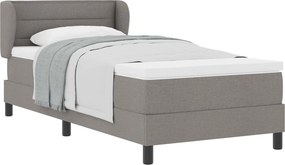 vidaXL Boxrugós ágy matracmal fejtámlával Tópszínű 90 x 190 cm szövet