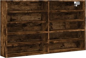 vidaXL füstös tölgy színű szerelt fa vitrinszekrény 100 x 15 x 58 cm