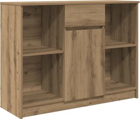 vidaXL kézműves tölgy szerelt fa tálalószekrény fiókos 101x35x76 cm