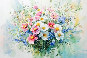 Vászonkép Canvas Mezei Virágok Csokor Kötés Természet 60x40