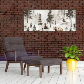 Kép - Erdő medvékkel (120x50 cm)