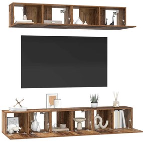 TV Szekrény Szett 5 pcs Régi fa Sztenderd Közepes Faanyag