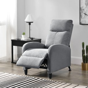 [en.casa] Relax fotel TV fotel kárpitozott fotel dönthető háttámlával fekvőfotel textil világosszürke
