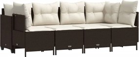 vidaXL 5 részes barna polyrattan kerti ülőgarnitúra párnával