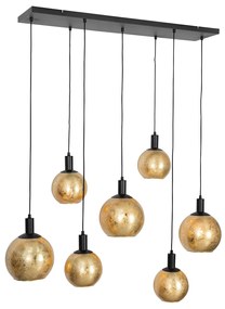 Design lógólámpa fekete aranyszínű üveggel 7 lámpás - Bert