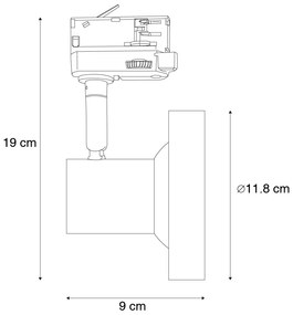 Modern 3 fázisú sínlámpa fekete AR111 - Jeany