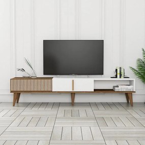 TV szekrény Milan Alt - Diós, Fehér