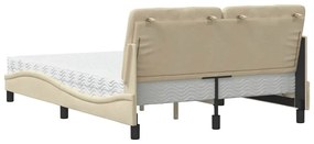 ágy matraccal krém 140x200 cm szövet