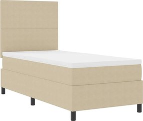 vidaXL Boxrugós ágy fejtámlával Világosszürke és fehér 80 x 200 cm