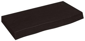 sötétbarna kezelt tömör tölgyfa fali polc 60x30x(2-6) cm