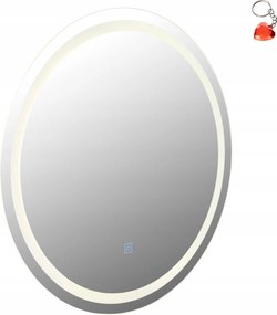 55cm-es kerek tükör 10W-os Led világítással és Rivas 84033 Globo kapcsolóval