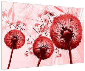 Piros pitypang pehely képe (90x60 cm)