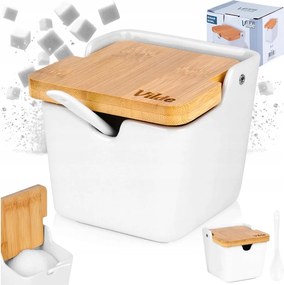 Cukortartó Kerámia Fehér Vilde 250 ml billenő fedéllel Elegáns