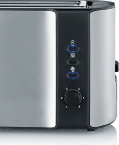 Severin AT 2590 - 4 szeletes kenyérpirító 1400W/230V rozsdamentes acél/fekete