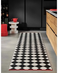 Fekete-fehér kültéri-beltéri futószőnyeg 70x300 cm Marre Black Coral – Pappelina