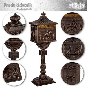 STILISTA Antik postaláda 118 cm bronz