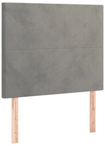 világosszürke bársony LED-es fejtámla 90x5x118/128 cm