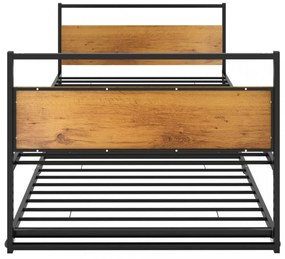 fekete fém kihúzható ágykeret 90 x 200 cm
