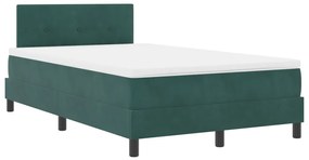 Boxspring Ágy Mattal Sötét Zöld Kicsi Dupla Bársony