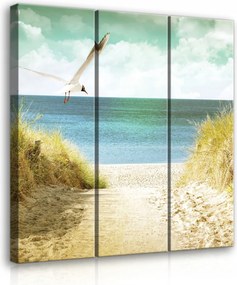 Vászonkép 90x100 Tengeri táj tengerpart tenger ég felhők nyár nyugalom természet