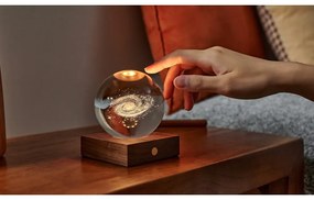 Sötétbarna szabályozható asztali lámpa üveg búrával (magasság 12 cm) Amber – Gingko
