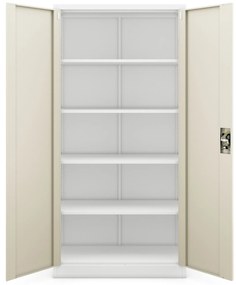 Fém iratszekrény JAN, 900 x 1850 x 400 mm, Eco Design: fehér/ sonoma tölgy