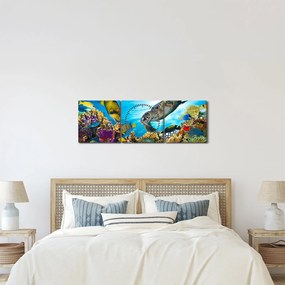 Egy korallzátony képe (órával) (90x30 cm)