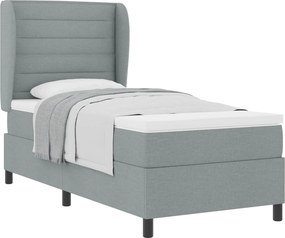 vidaXL Boxrugós ágy matracmal Világosszürke 80 x 200 cm szövet