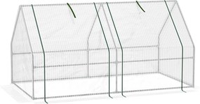 Outsunny Kültéri Üvegház 180x90x90 cm 2 Ablakkal Acél Vázú Terasz Üvegház Növények Virágok Paradicsomok Növesztésére | Aosom