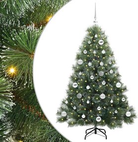 vidaXL Mű karácsonyfa 150 LED-del állvánnyal Zöld 150 cm PE és PVC