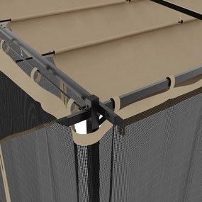 tópszínű acél pavilon hálós oldalakkal 6 x 3 m