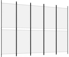 fehér 5 paneles paraván 250x180 cm szövet