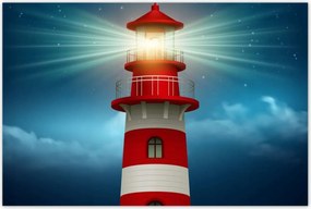 Poszterek 120x80 Világítótorony éjszaka