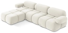 Fehér bársony moduláris sarokkanapé Lokua – Makamii