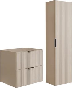Függőszekrény Fürdőszoba szett 60 cm Kasmír oszlop Faragott Mdf front