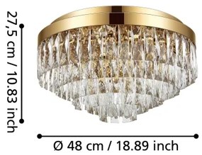 Eglo 39457 - Mennyezeti lámpa VALPARAISO 8xE14/40W/230V arany