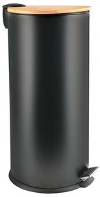 Matt fekete acél pedálos szemetes 30 l Adonis – Spirella