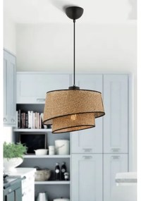 Kábeles függőlámpa BARETTE 1xE27/60W/230V barna/fekete