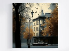 Vászonkép Canvas Grafika Város Utca Bérház Autó 40x40