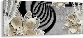 Kép - 3D arany virágok (120x50 cm)