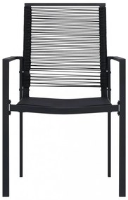 2 db fekete PVC rattan kerti szék