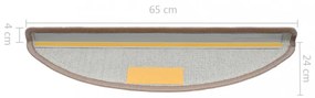 10 db világosbarna lépcsőszőnyeg 65x24x4 cm