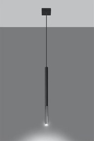 Fekete-ezüstszínű fém függőlámpa Asarot – Sollux