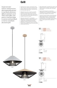 Redo 01-3008 - GRILL kábeles csillár 1xE27/42W/230V Ø 49,5 cm fekete/fehér