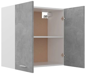 betonszürke szerelt fa függő szekrény 60 x 31 x 60 cm